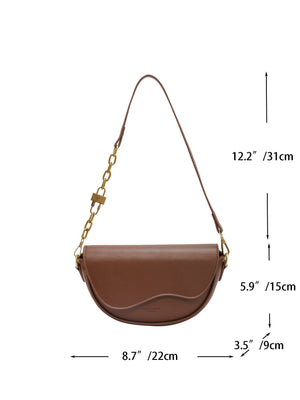 Metal Decor Flap Saddle Bag - Negative Apparel