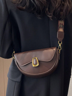 Metal Decor Flap Saddle Bag - Negative Apparel