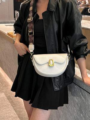 Metal Decor Flap Saddle Bag - Negative Apparel