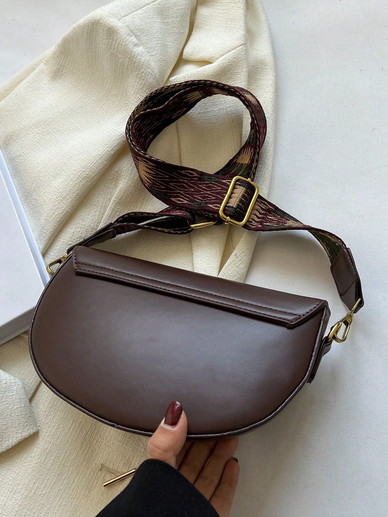 Metal Decor Flap Saddle Bag - Negative Apparel