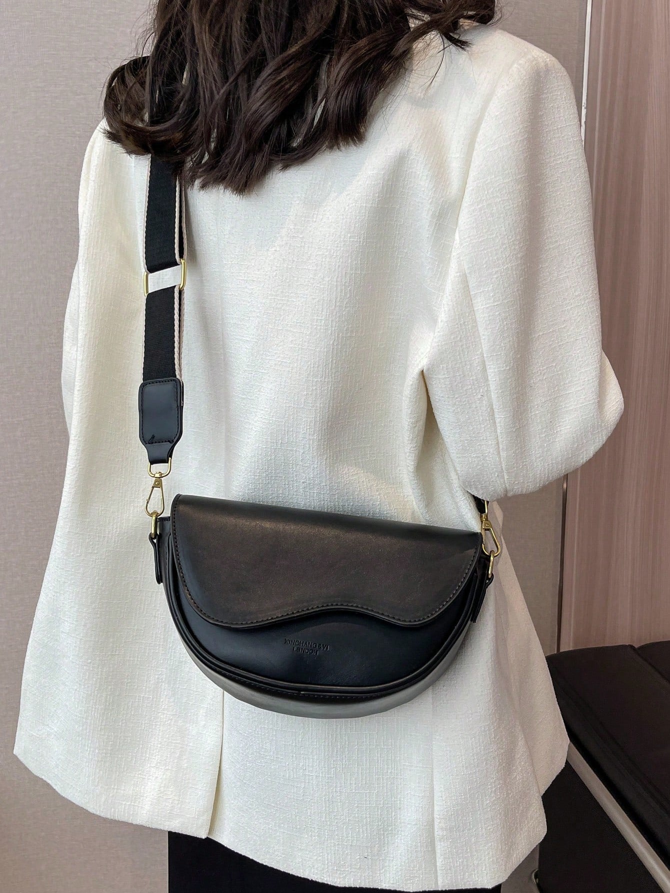 Metal Decor Flap Saddle Bag - Negative Apparel