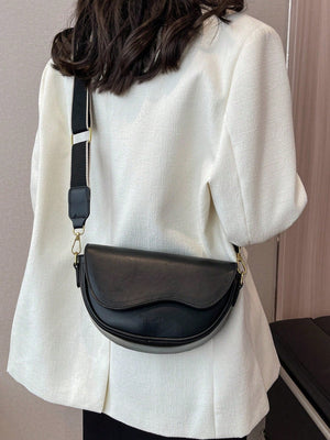 Metal Decor Flap Saddle Bag - Negative Apparel