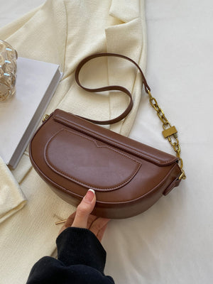 Metal Decor Flap Saddle Bag - Negative Apparel