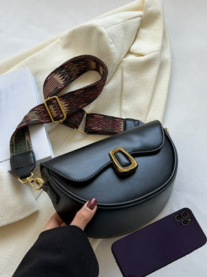 Metal Decor Flap Saddle Bag - Negative Apparel