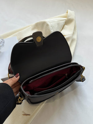Metal Decor Flap Saddle Bag - Negative Apparel