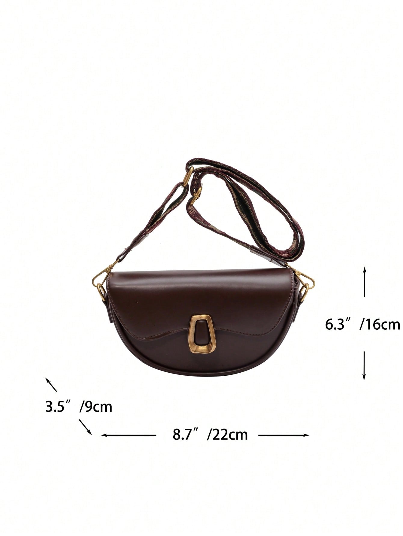 Metal Decor Flap Saddle Bag - Negative Apparel