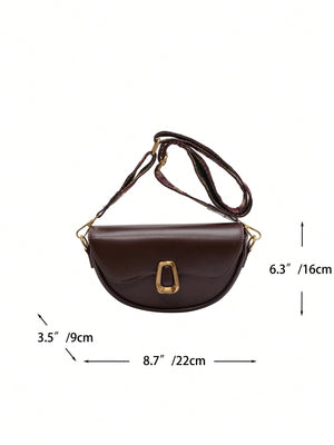 Metal Decor Flap Saddle Bag - Negative Apparel