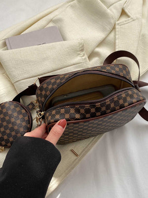 Mini Geometric Pattern Square Bag With Coin Purse Crossbody Bag - Negative Apparel