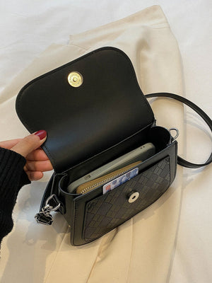 Mini Plaid Embossed Square Bag - Negative Apparel