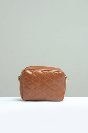 Mini Quilted Embossed Zip Chain Bag - Negative Apparel