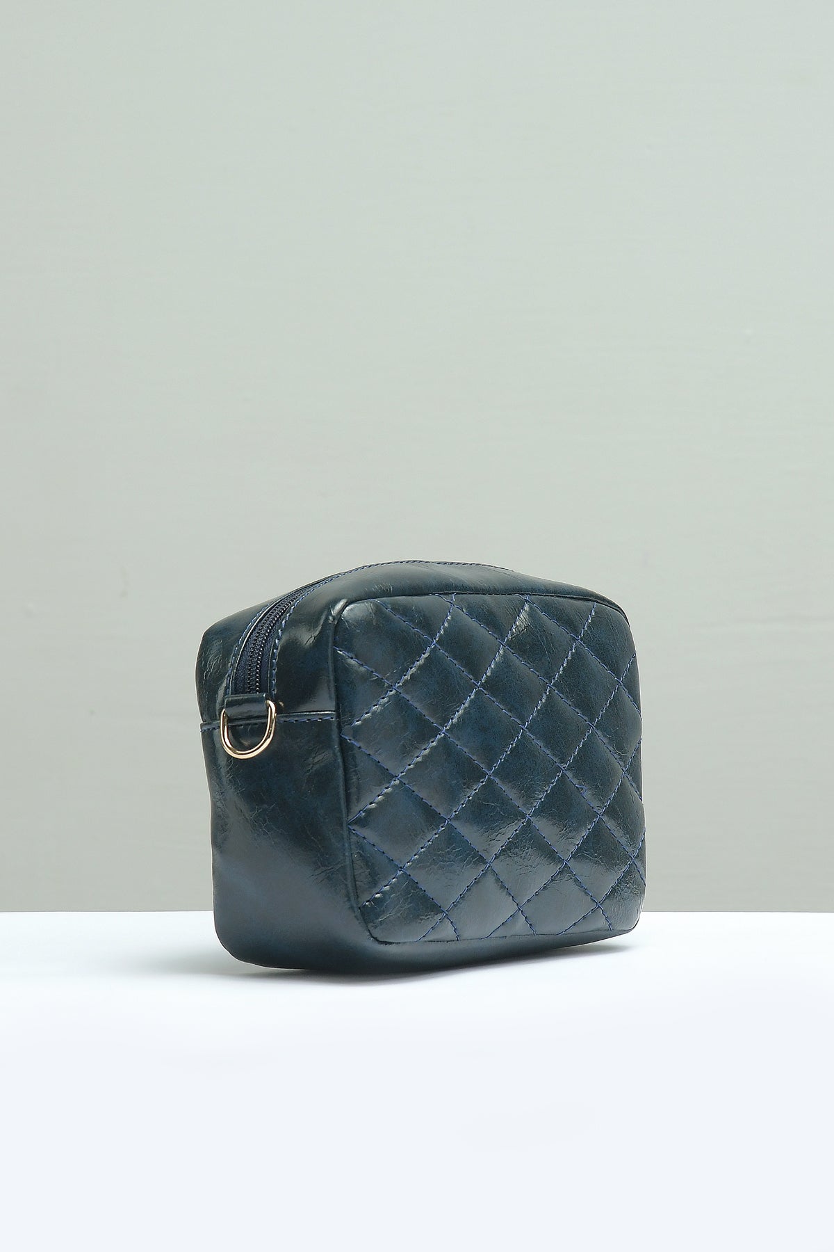 Mini Quilted Embossed Zip Chain Bag - Negative Apparel