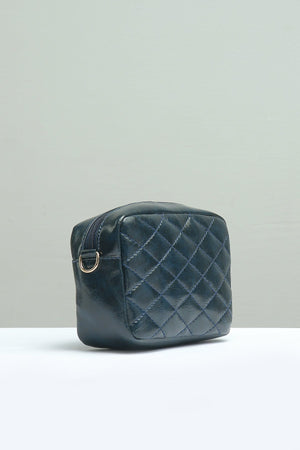 Mini Quilted Embossed Zip Chain Bag - Negative Apparel