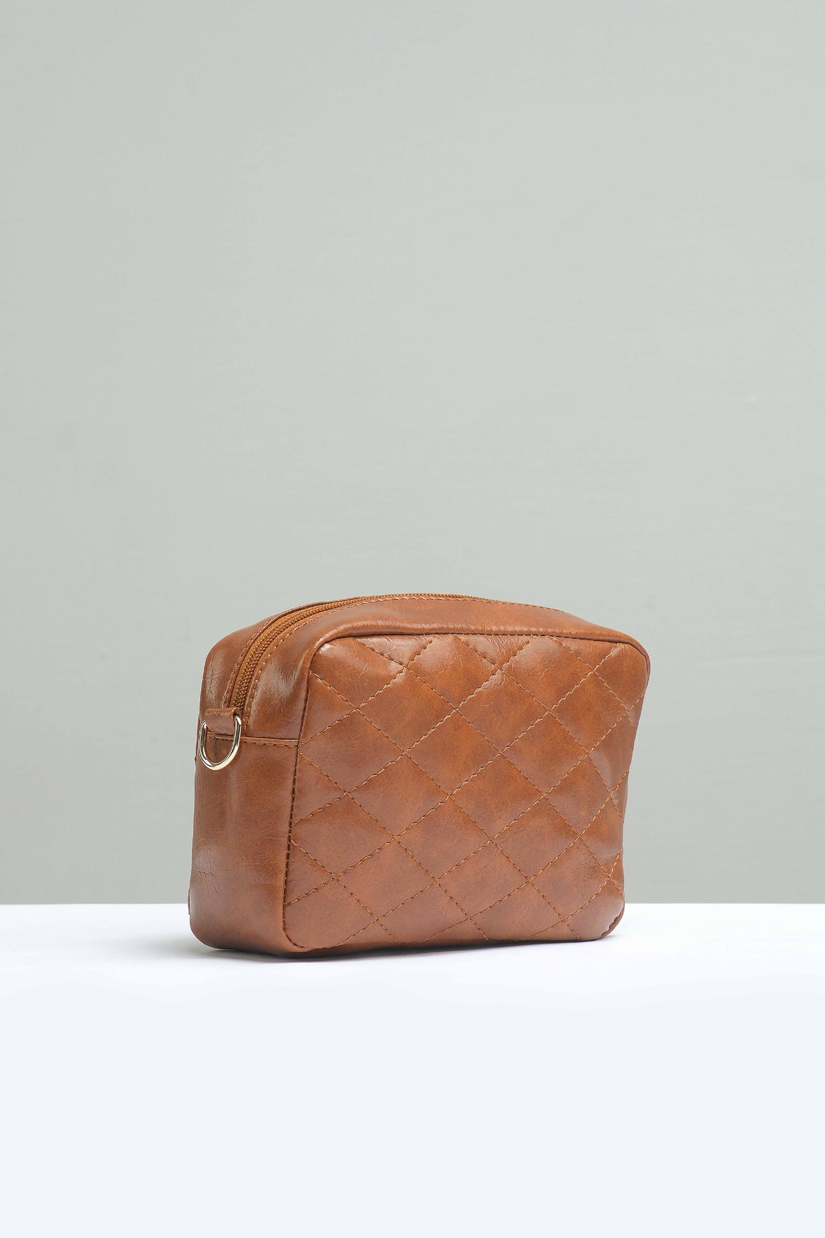 Mini Quilted Embossed Zip Chain Bag - Negative Apparel