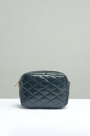 Mini Quilted Embossed Zip Chain Bag - Negative Apparel