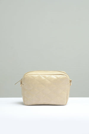 Mini Quilted Embossed Zip Chain Bag - Negative Apparel