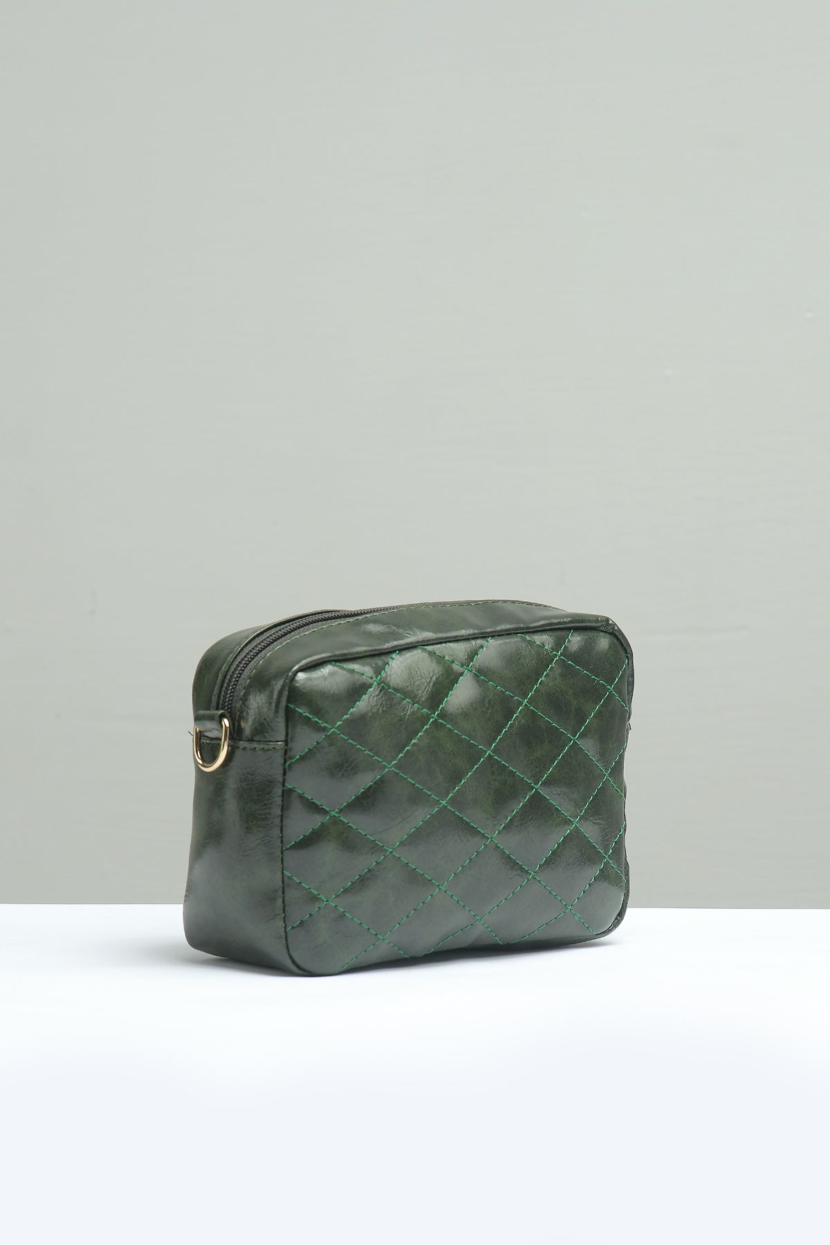 Mini Quilted Embossed Zip Chain Bag - Negative Apparel