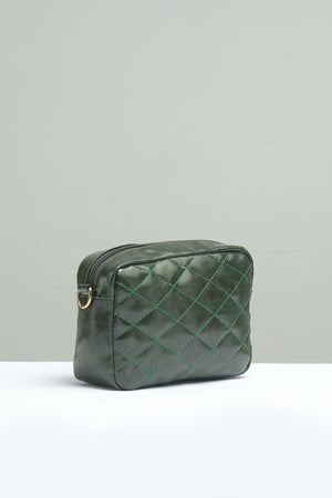 Mini Quilted Embossed Zip Chain Bag - Negative Apparel