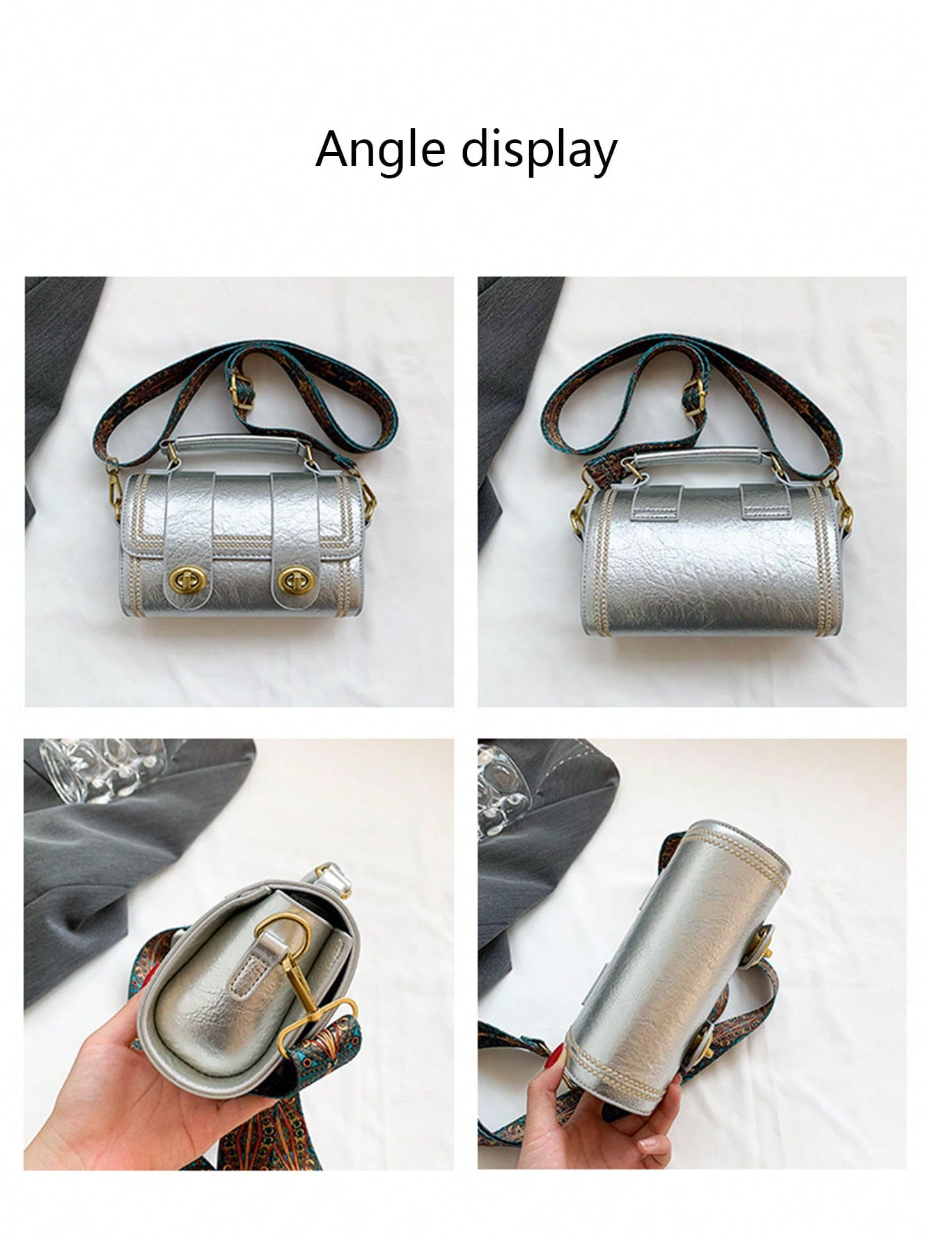 Mini Vintage Style Cambridge Round Barrel Shape Handbag - Negative Apparel