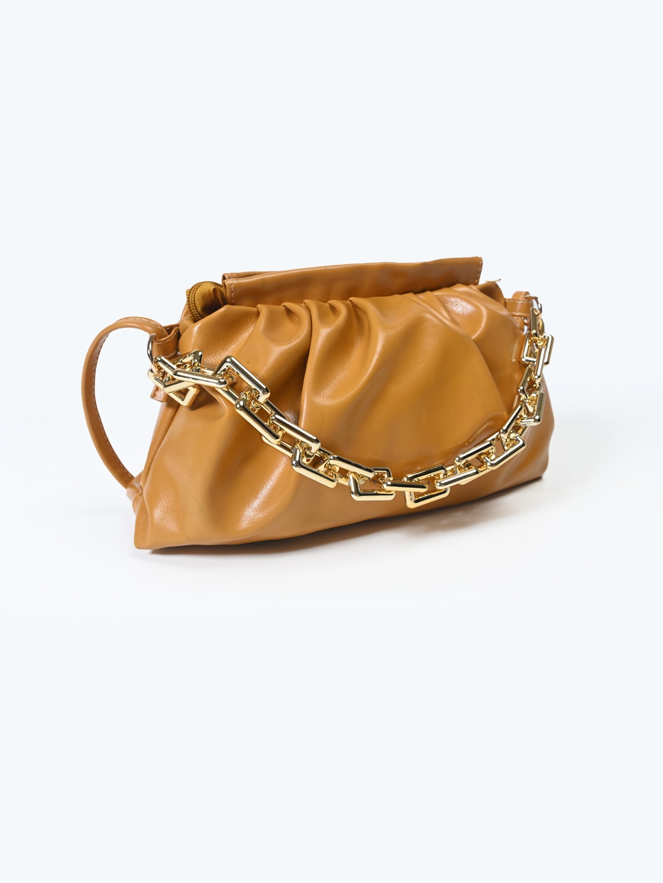 Ruched bag best sale with chain