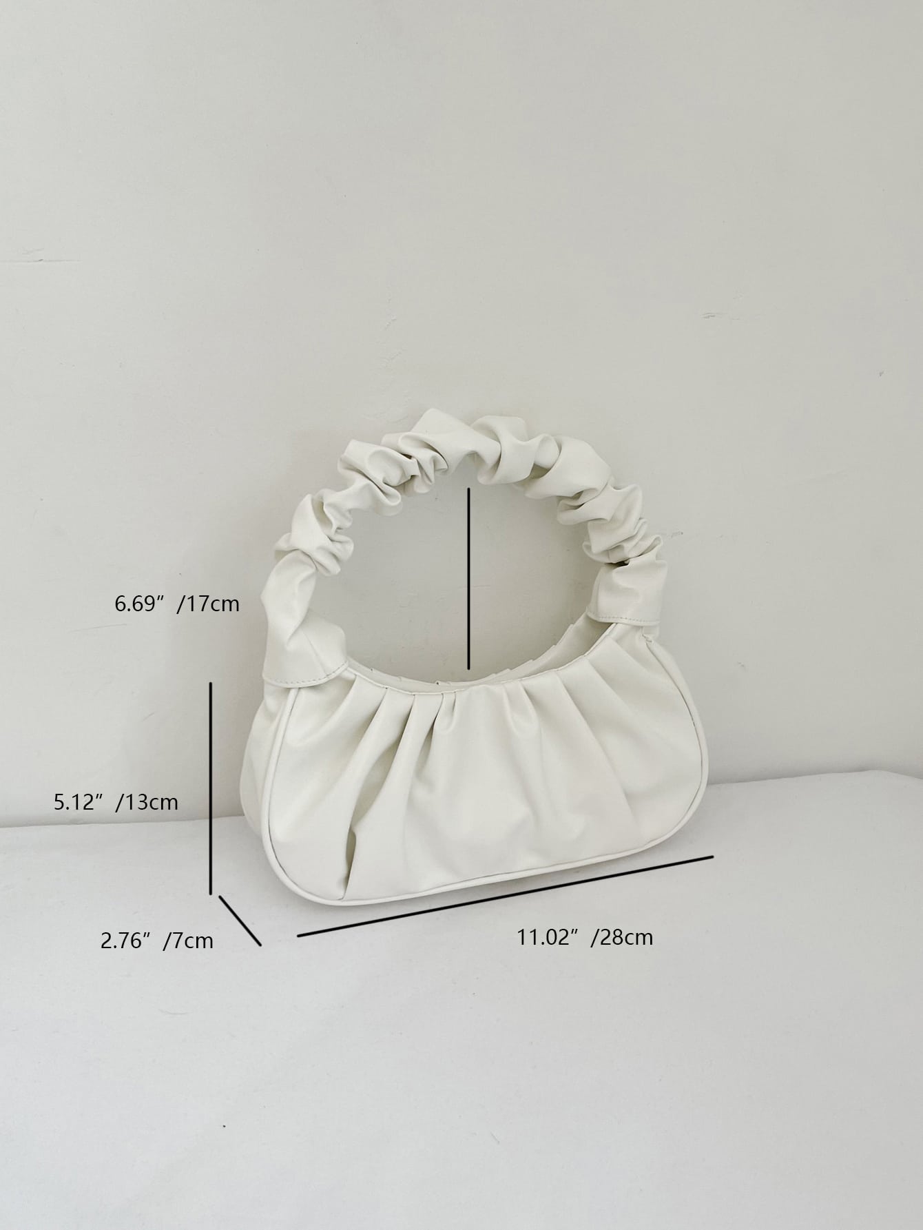 Minimalist Snap Button Ruched Bag - Negative Apparel