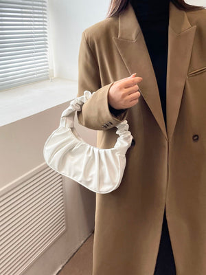 Minimalist Snap Button Ruched Bag - Negative Apparel