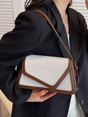 Multicolored Crocodile Pattern Single Shoulder Bag - Negative Apparel