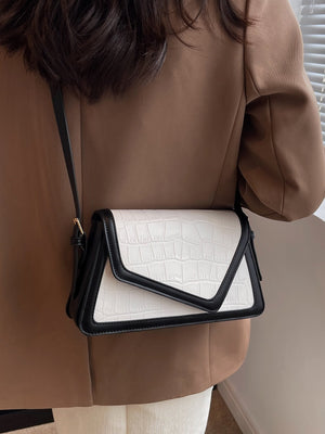 Multicolored Crocodile Pattern Single Shoulder Bag - Negative Apparel