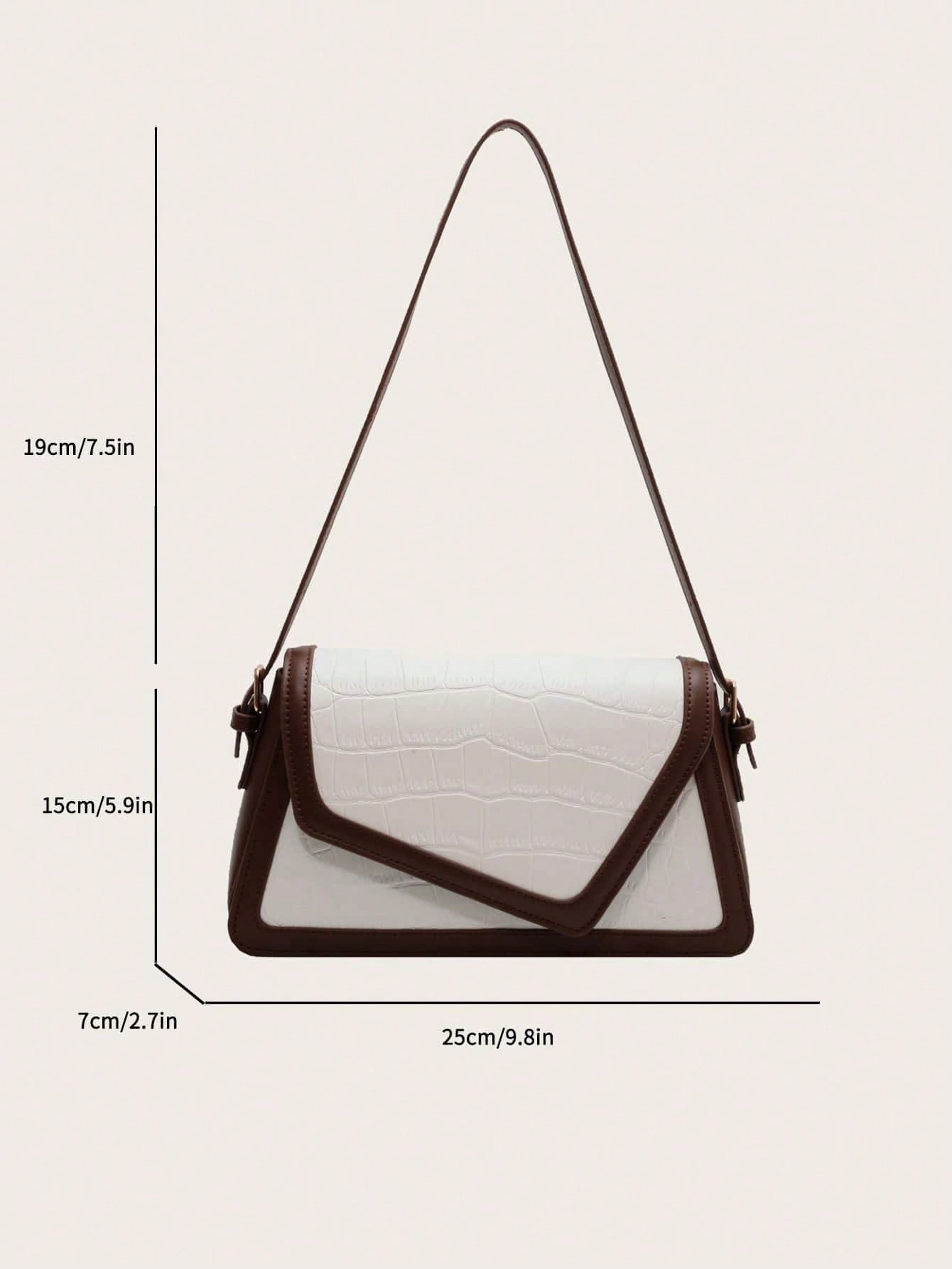 Multicolored Crocodile Pattern Single Shoulder Bag - Negative Apparel