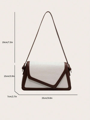 Multicolored Crocodile Pattern Single Shoulder Bag - Negative Apparel
