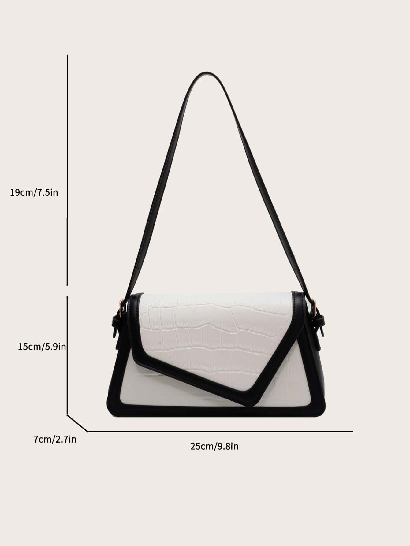 Multicolored Crocodile Pattern Single Shoulder Bag - Negative Apparel