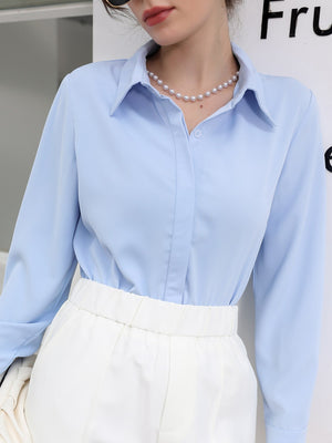 Mulvari Solid Hidden Button Placket Shirt - Negative Apparel