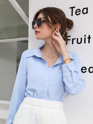 Mulvari Solid Hidden Button Placket Shirt - Negative Apparel