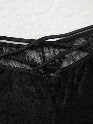 Plus 3pack Floral Lace Criss Cross Panty - Negative Apparel