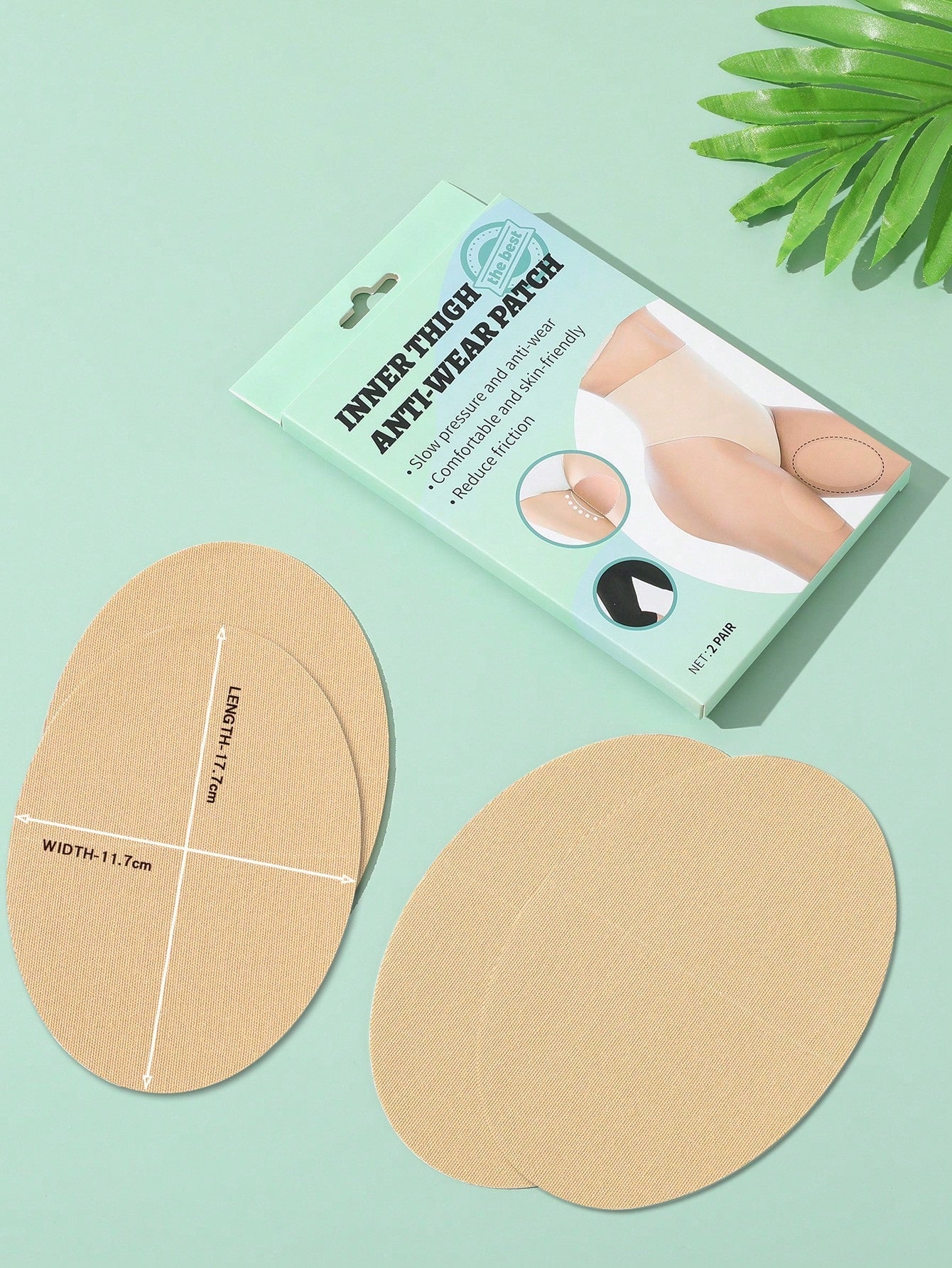 Plus 4pcs Solid Inner Thigh Anti-Wear Patch - Negative Apparel