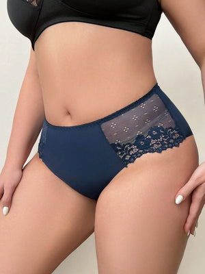 Plus Contrast Lace Panty - Negative Apparel