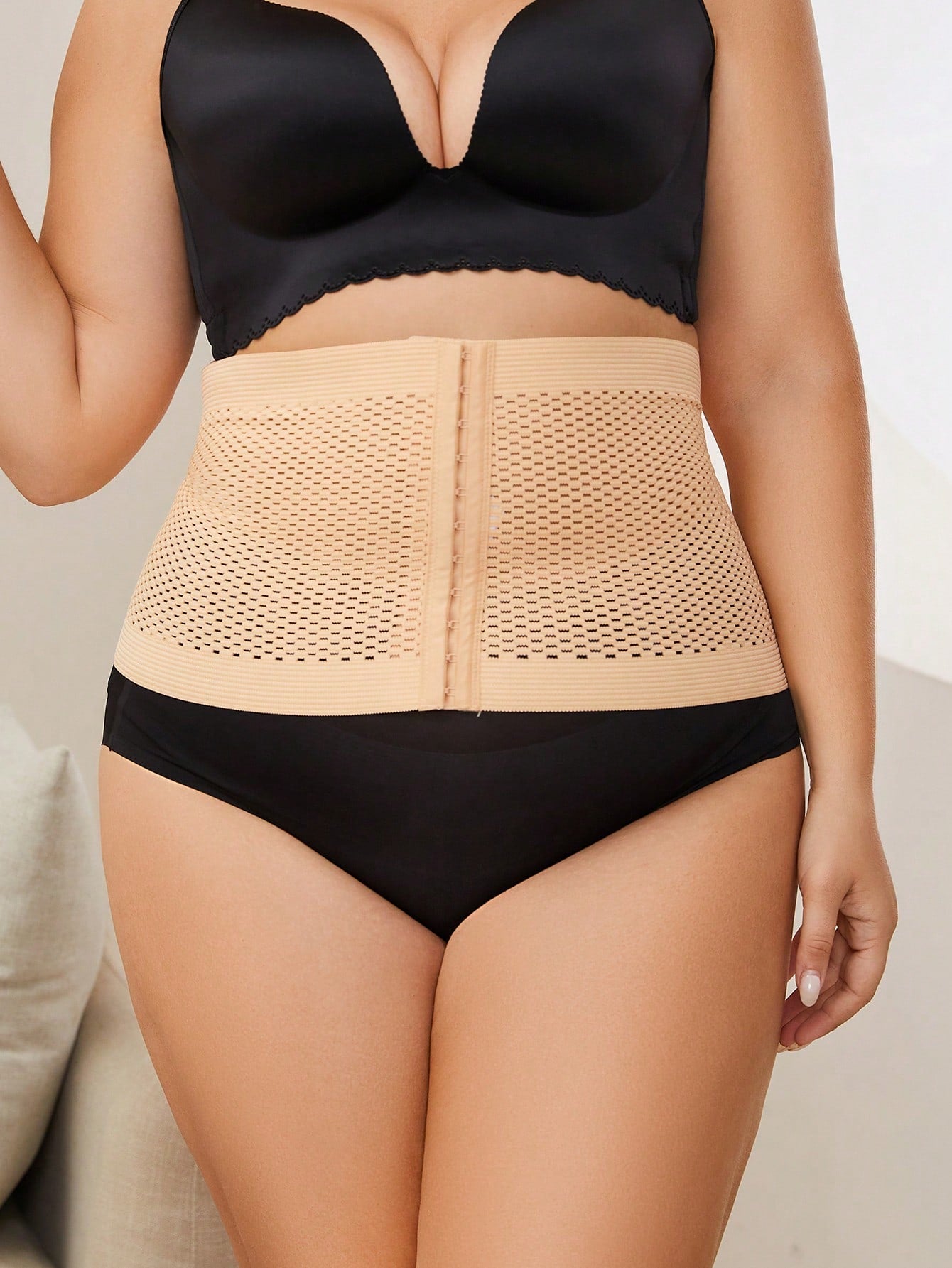 Plus Hook And Eye Waist Trainer Without Lingerie Set - Negative Apparel