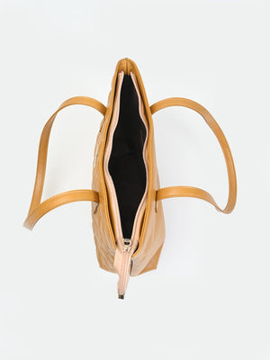 Quilted Pattern Shoulder Tote Bag - Negative Apparel