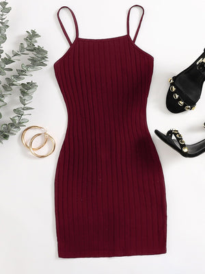 Ribbed Cami Bodycon Mini Dress - Negative Apparel