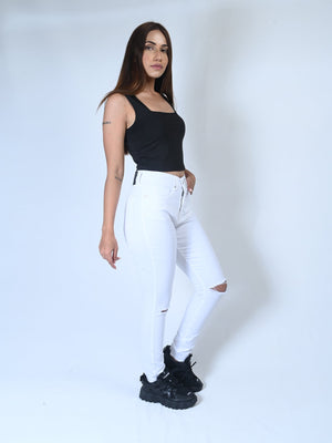 Rough Hem Straight Leg Jeans - Negative Apparel