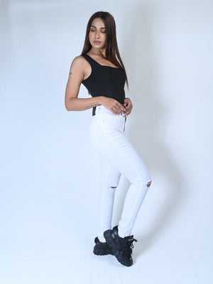 Rough Hem Straight Leg Jeans - Negative Apparel