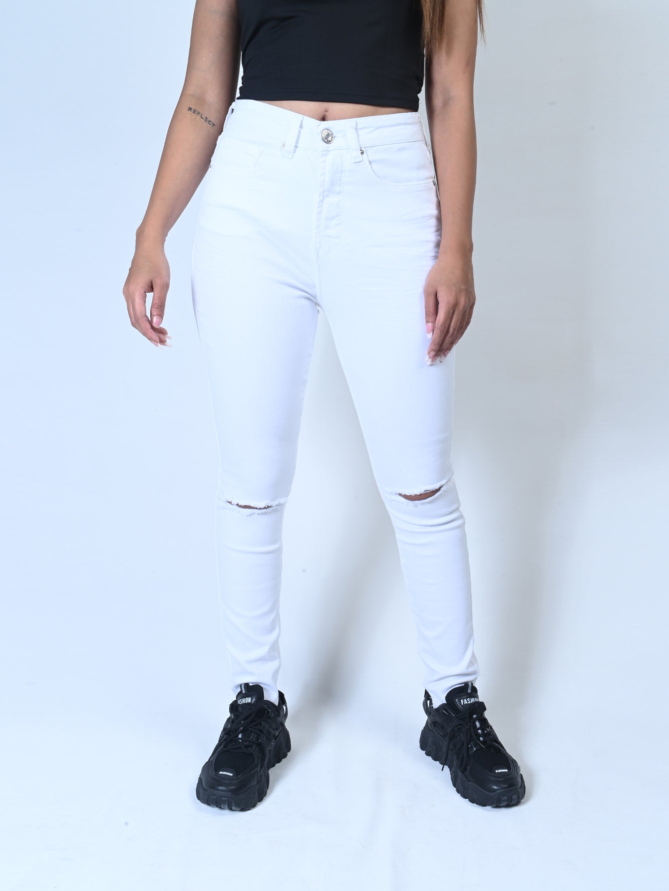 Rough Hem Straight Leg Jeans - Negative Apparel
