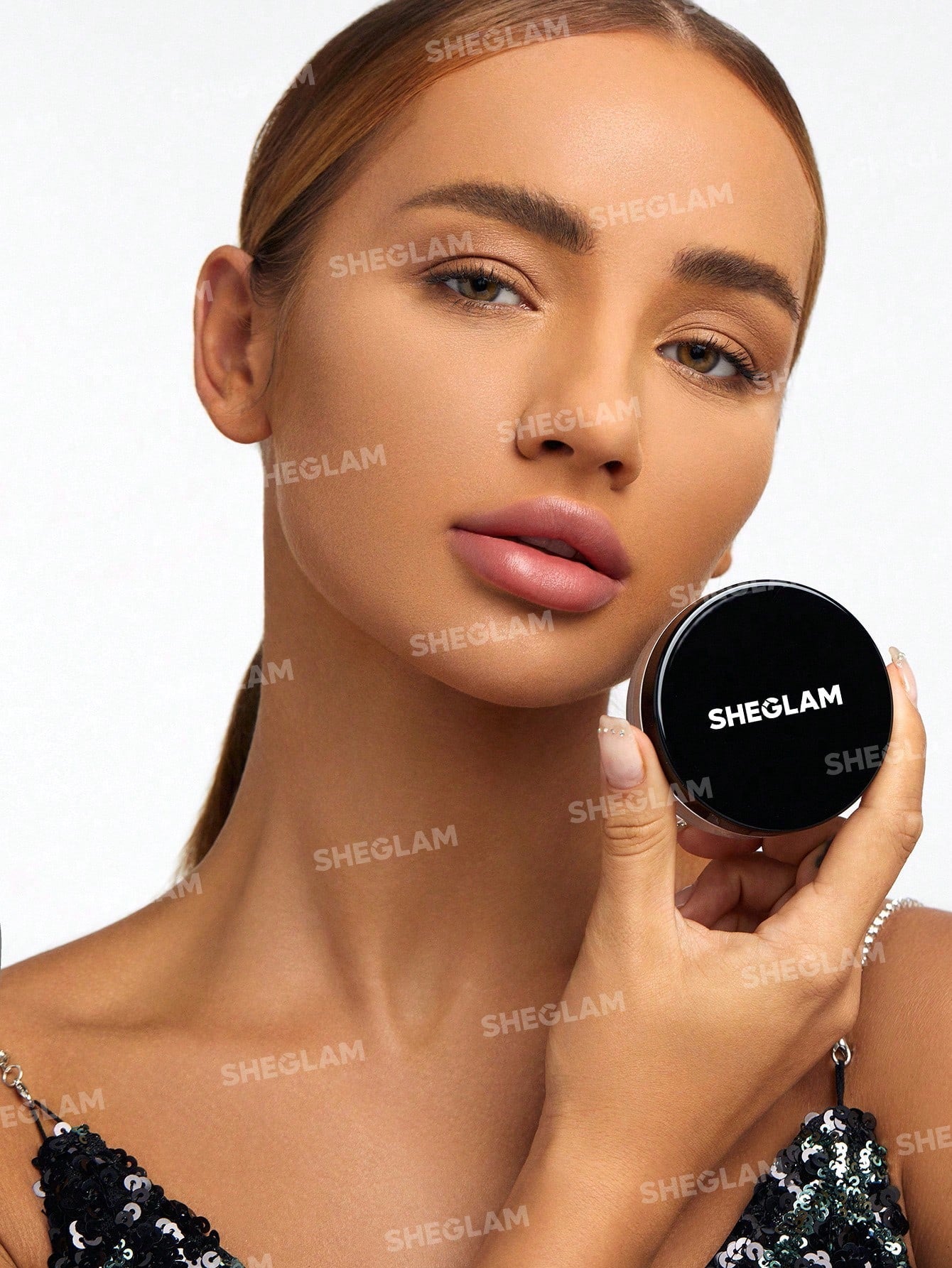 SHEGLAM Baked Glow Setting Powder-Cappuccino  Oil Control Loose Setting Powder Translucent Pore-less Flawless Smooths Fine Lines Glowy Powder Black Friday Winter Powder - Negative Apparel
