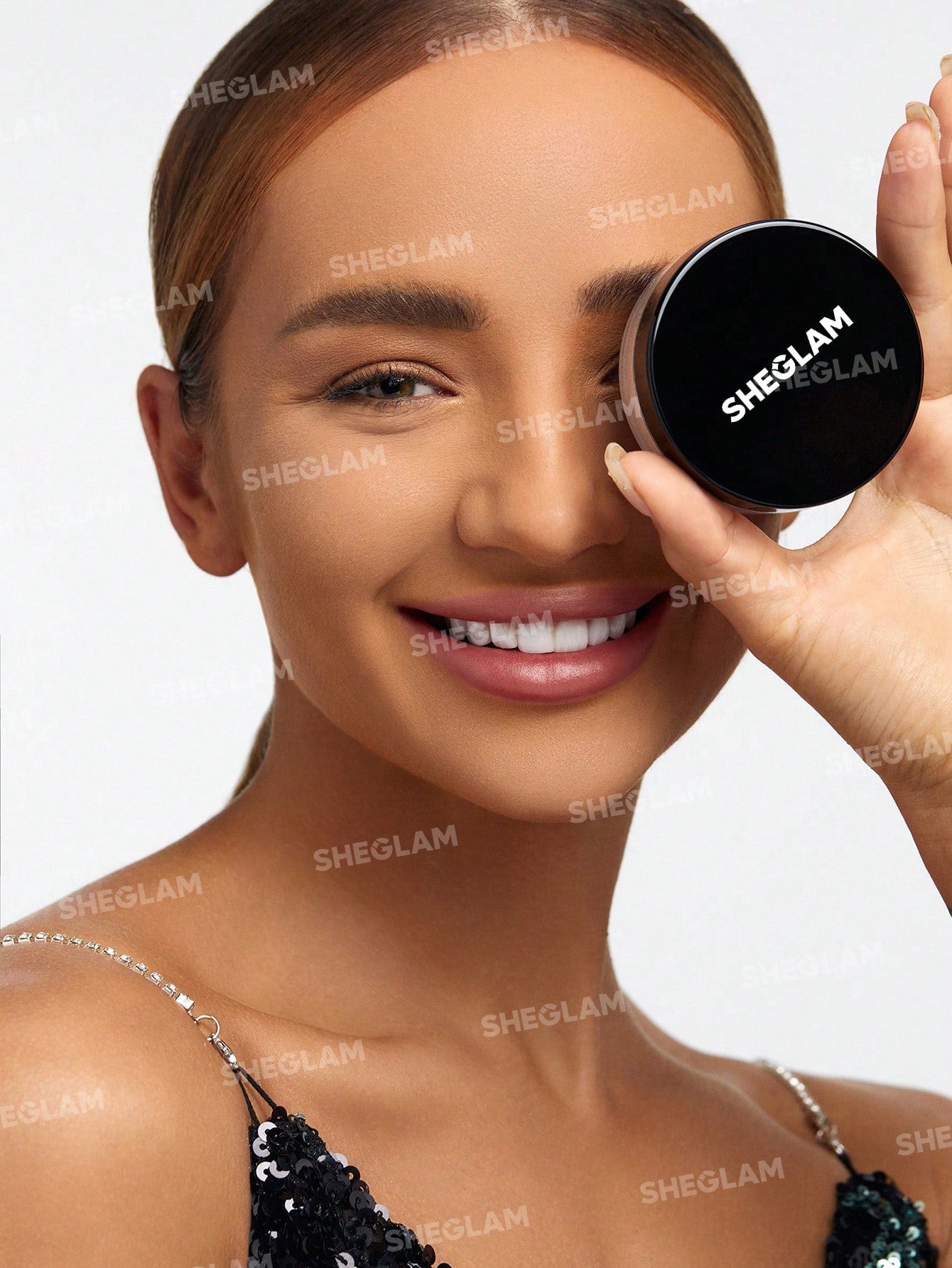 SHEGLAM Baked Glow Setting Powder-Cappuccino  Oil Control Loose Setting Powder Translucent Pore-less Flawless Smooths Fine Lines Glowy Powder Black Friday Winter Powder - Negative Apparel