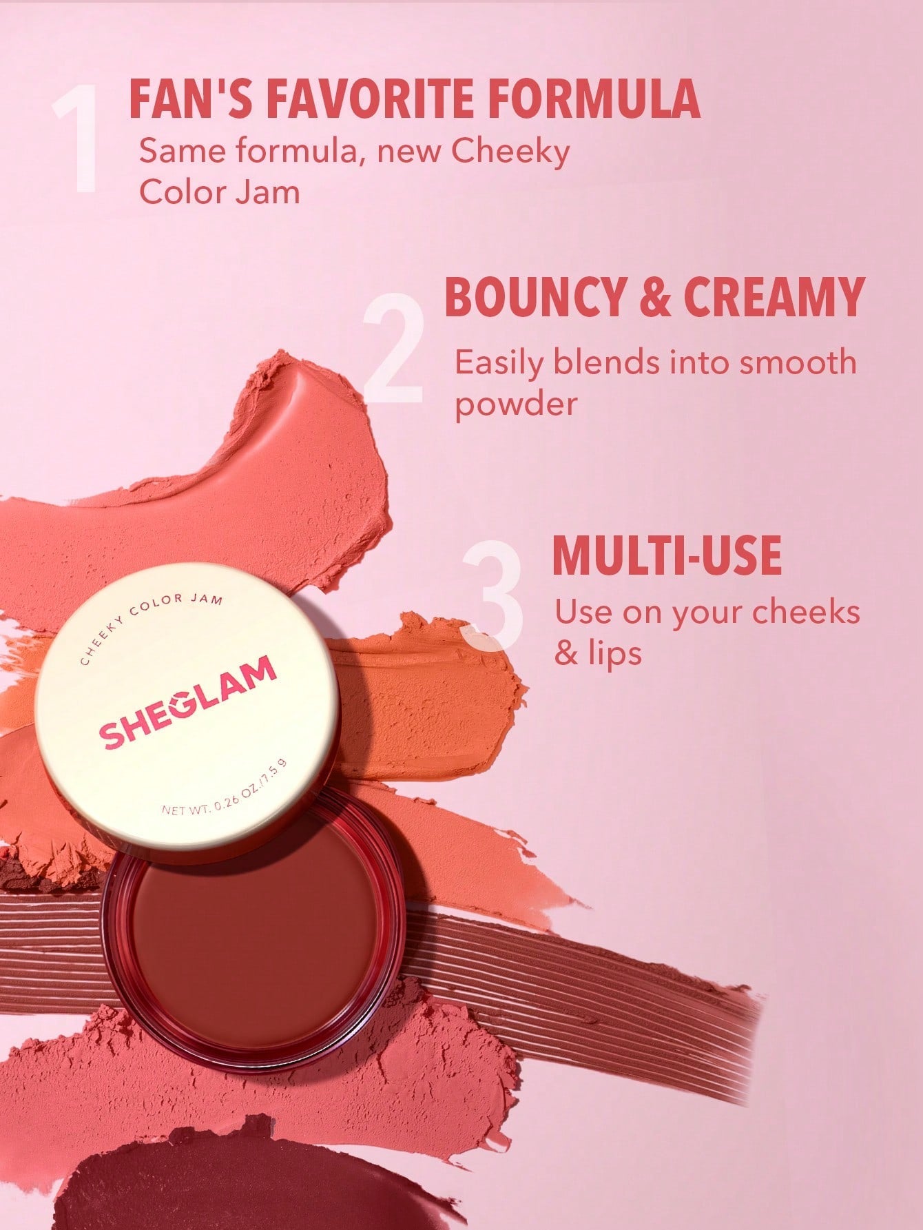 SHEGLAM Cheeky Color Jam-Rose Meadow 6 Shades - Negative Apparel