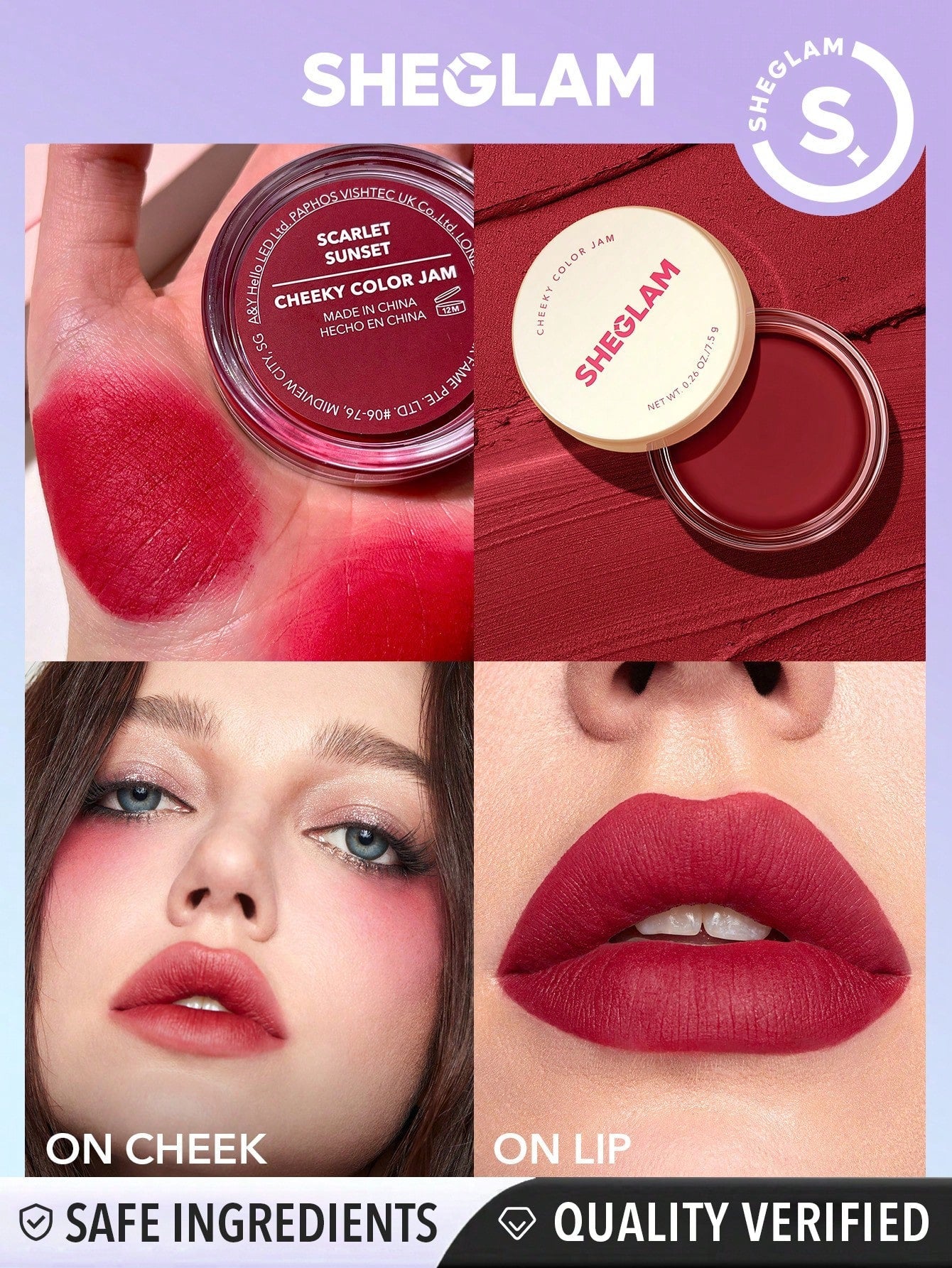SHEGLAM Cheeky Color Jam-Rose Meadow 6 Shades - Negative Apparel