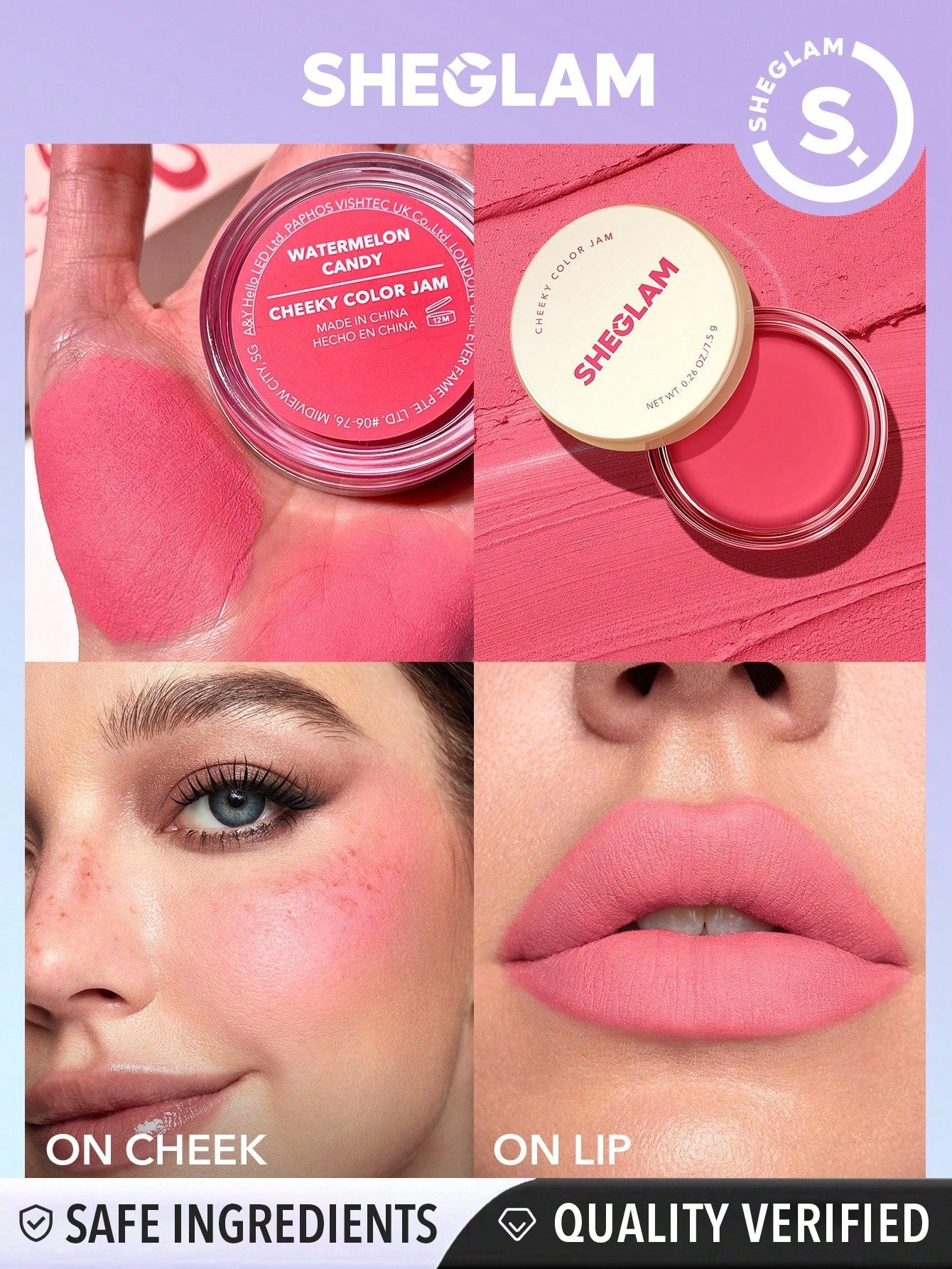 SHEGLAM Cheeky Color Jam-Rose Meadow 6 Shades - Negative Apparel