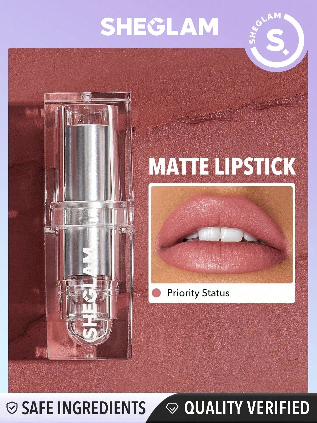 SHEGLAM Cosmic Crystal Matte Lipstick - Negative Apparel