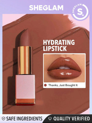 SHEGLAM Creme Allure Lipstick - Nude 8 Colors Moisturizing  Lipstick Lip Glow Nourishing Essence Hydrating Lip Care - Negative Apparel