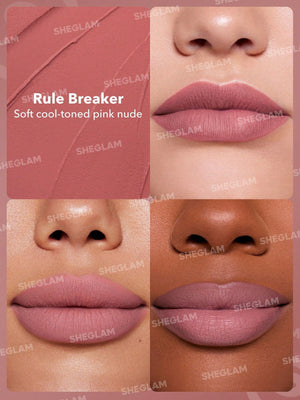 SHEGLAM Dynamatte Boom Long Lasting Matte Lipstick - Nude Shades - Negative Apparel