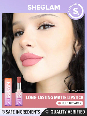 SHEGLAM Dynamatte Boom Long Lasting Matte Lipstick - Nude Shades - Negative Apparel